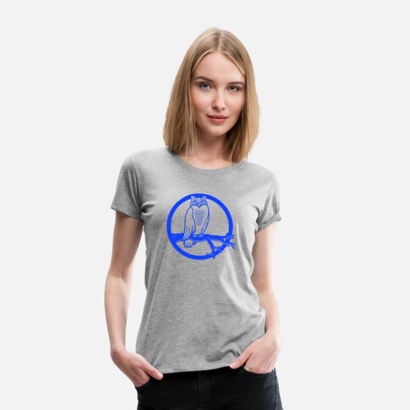 Owl branch tree sits forest full moon night round
