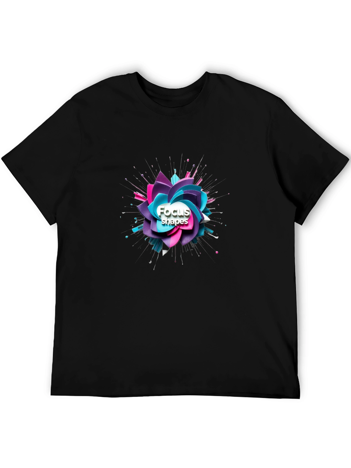 Focus Shapes Graphic Black T-Shirt