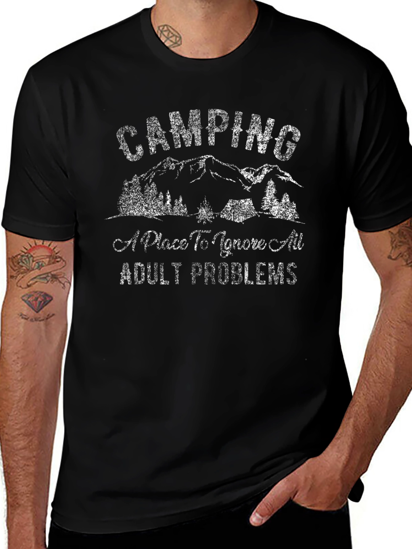 Camping Adult Problems Graphic Tee
