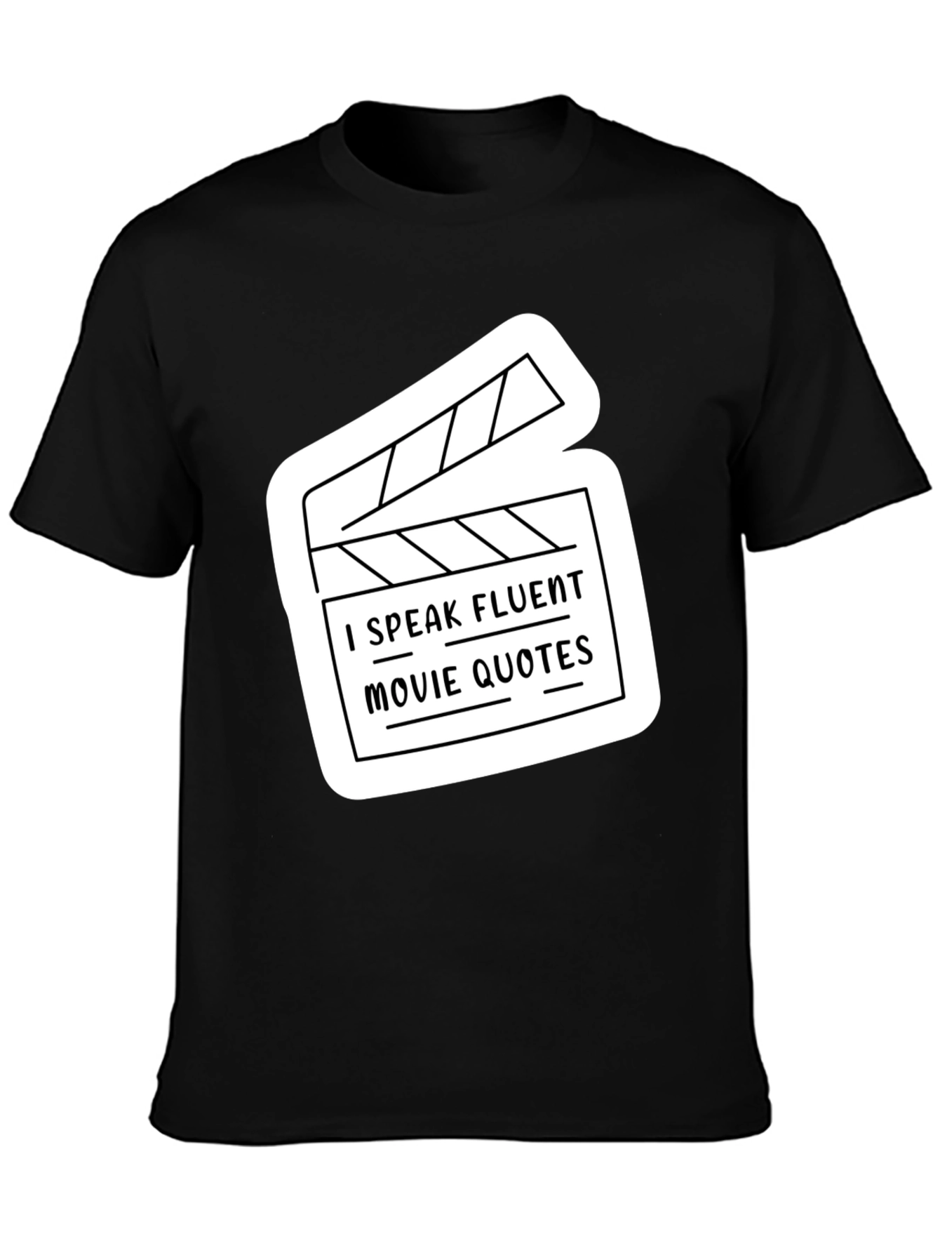Fluent Movie Quotes Graphic Tee - Black Crew Neck