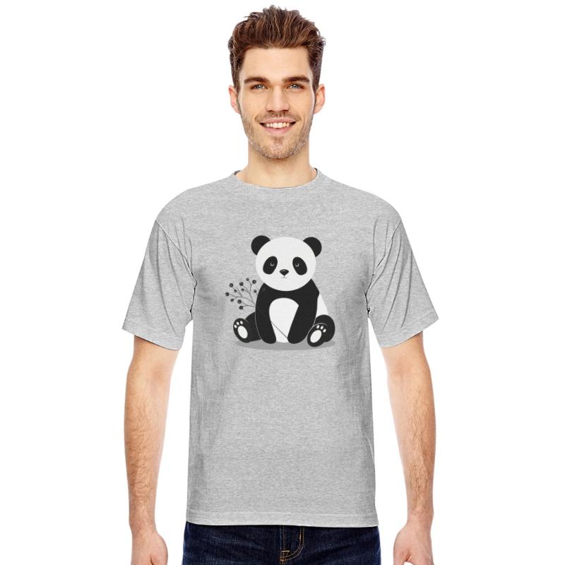 Panda bear holding a delicate branch with berries