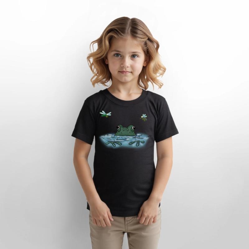 Peepin Frog on Lake - Kids Shirt Designs