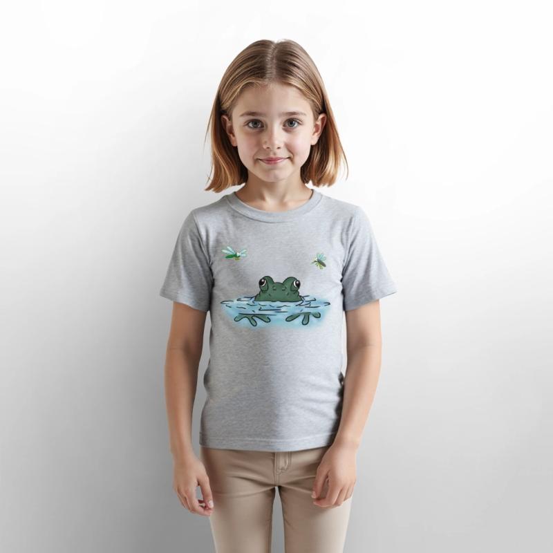 Peepin Frog on Lake - Kids Shirt Designs