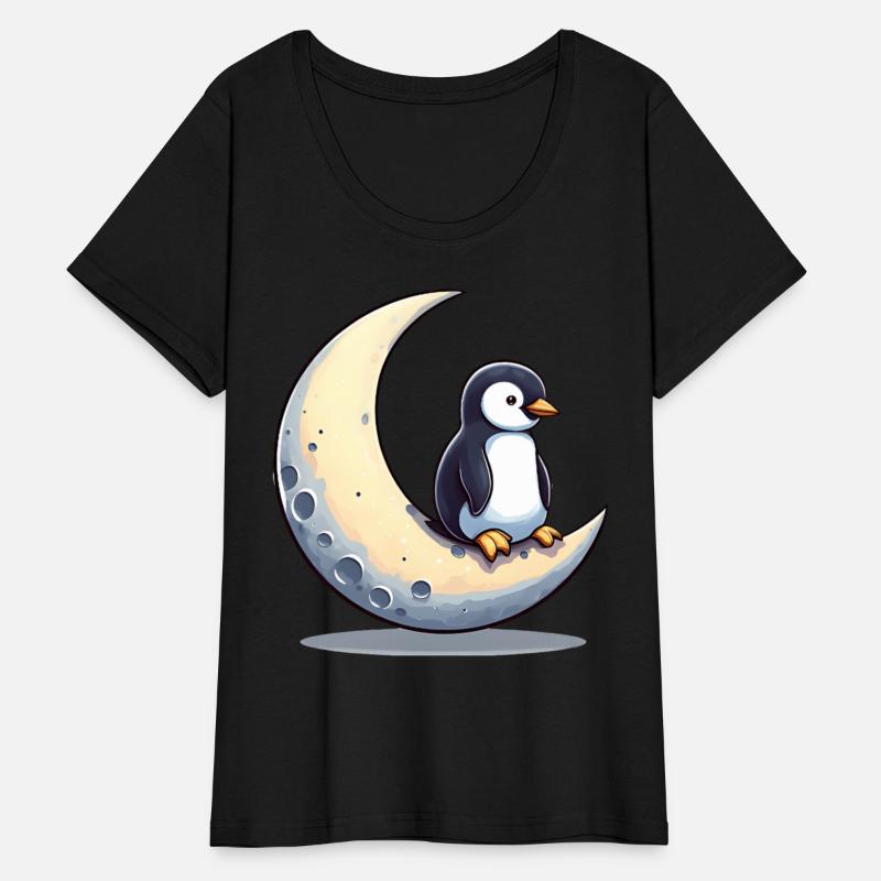 Penguin on crescent moon - moonlight dreams