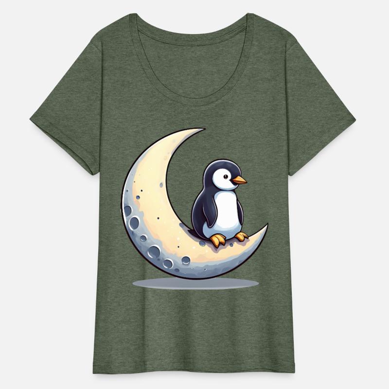 Penguin on crescent moon - moonlight dreams
