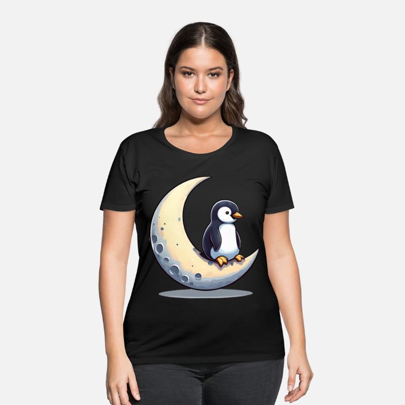 Penguin on crescent moon - moonlight dreams