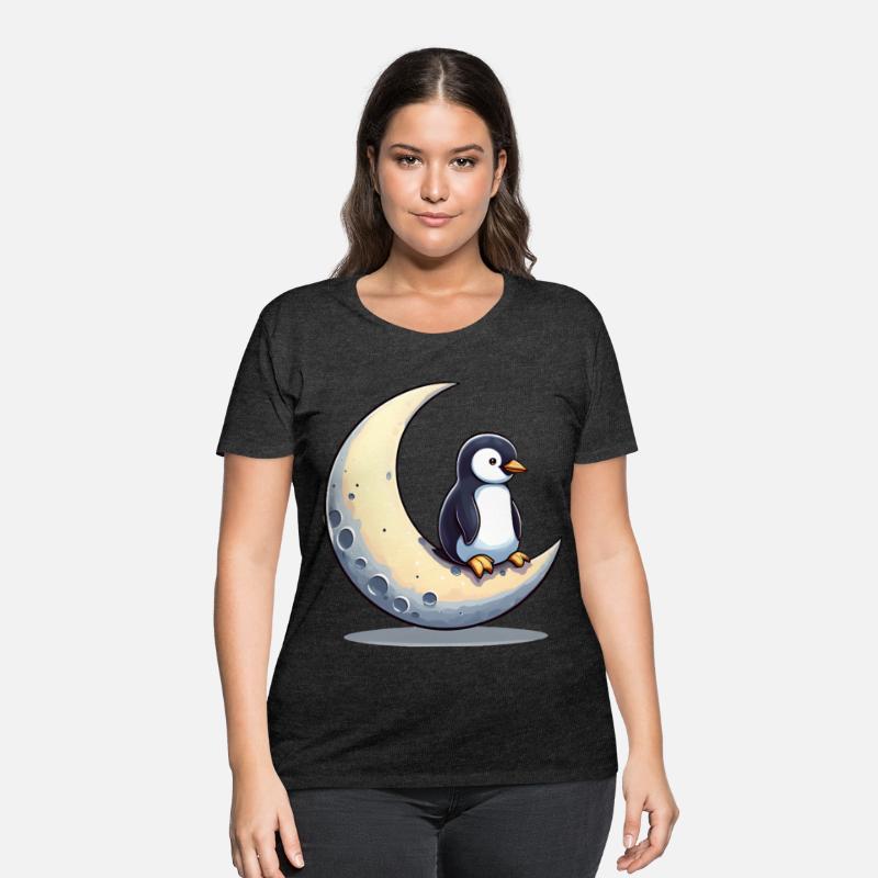 Penguin on crescent moon - moonlight dreams
