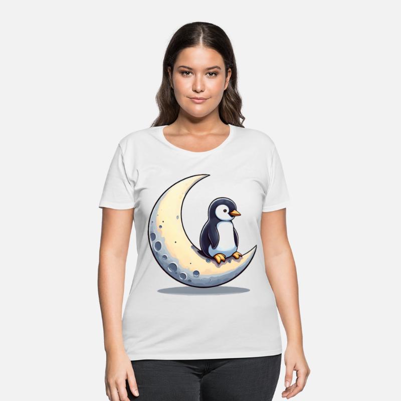 Penguin on crescent moon - moonlight dreams