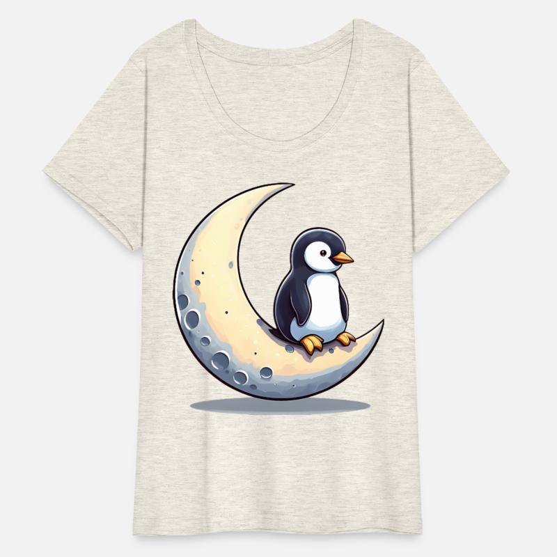 Penguin on crescent moon - moonlight dreams