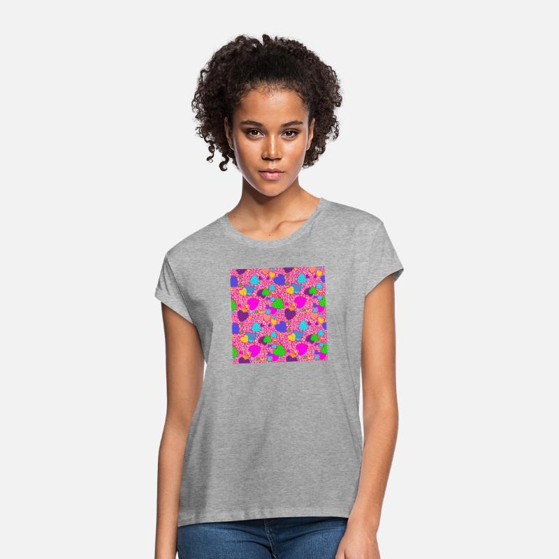 Pink Green Neon Love Hearts pattern