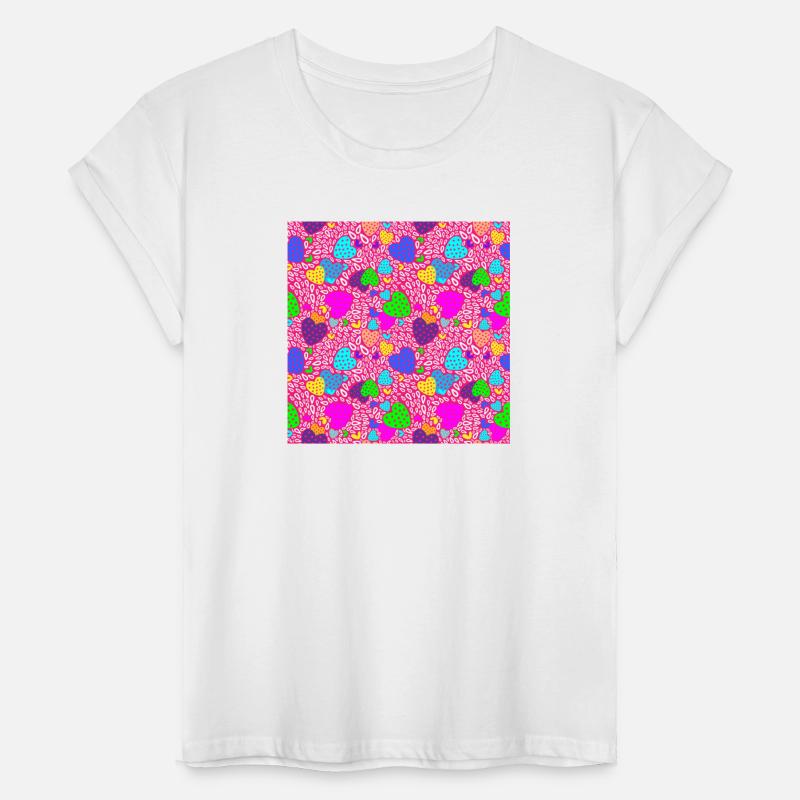 Pink Green Neon Love Hearts pattern