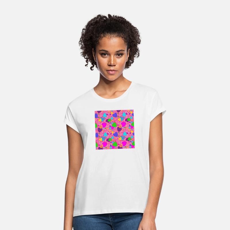 Pink Green Neon Love Hearts pattern