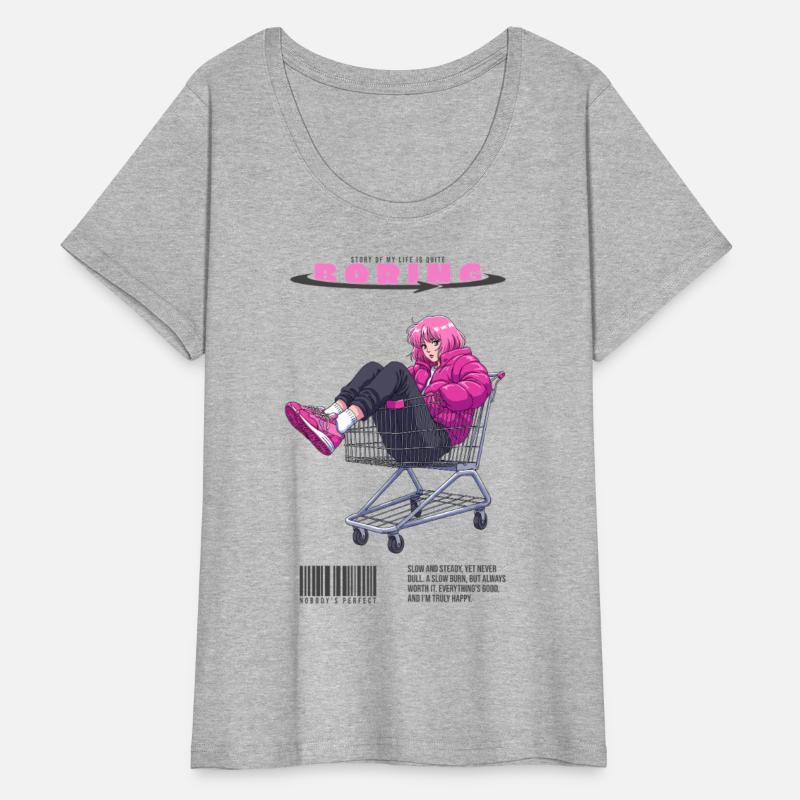 Pink Retro Anime Girl Shopping Cart - Vaporwave Ae