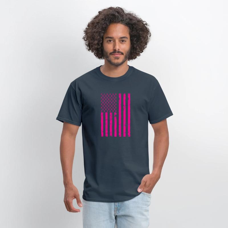 Pink Ribbon Cancer American Flag