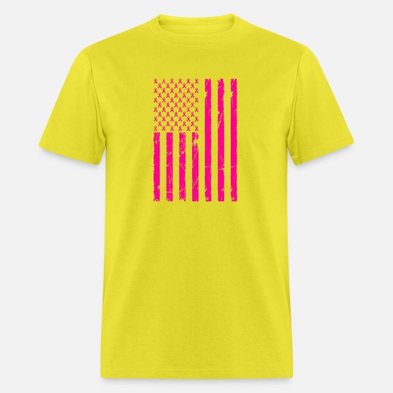Pink Ribbon Cancer American Flag