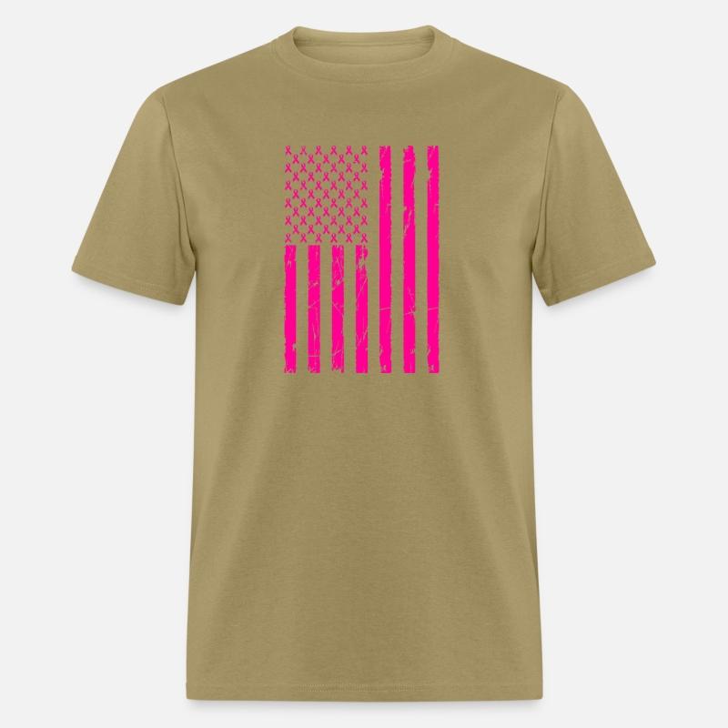 Pink Ribbon Cancer American Flag