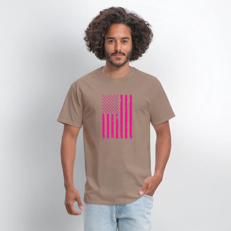 Pink Ribbon Cancer American Flag