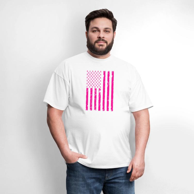 Pink Ribbon Cancer American Flag