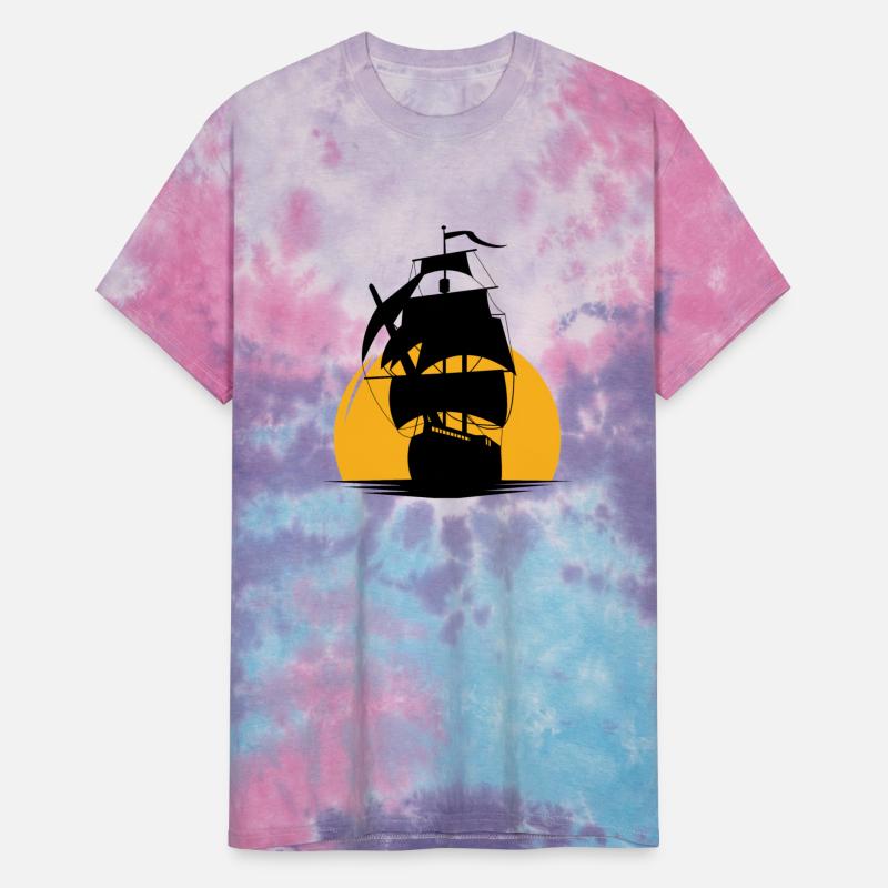 Pirates Ship On the Ocean And Sun