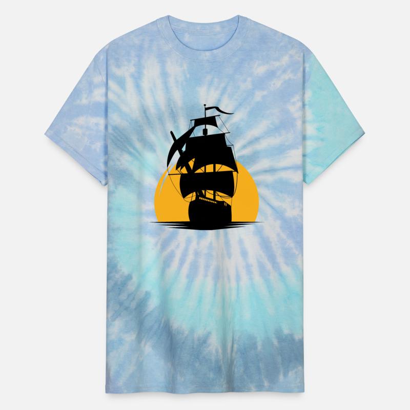 Pirates Ship On the Ocean And Sun