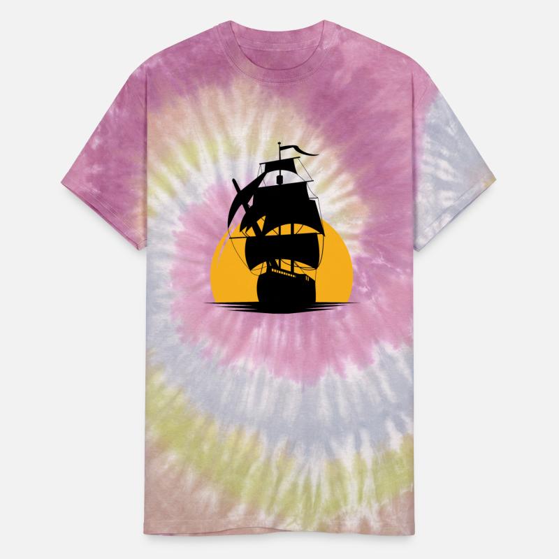 Pirates Ship On the Ocean And Sun