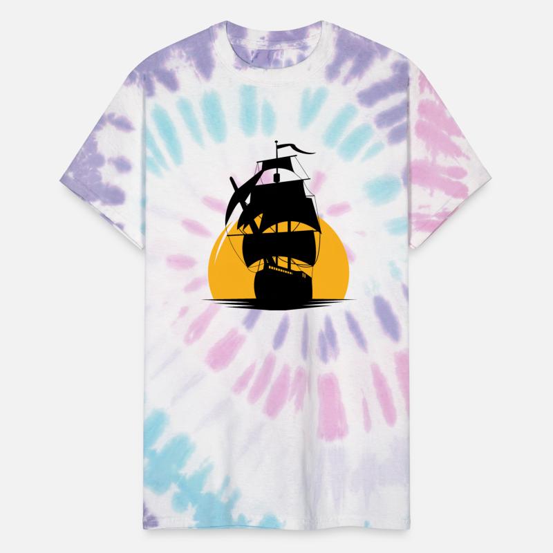 Pirates Ship On the Ocean And Sun