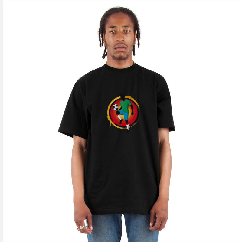 Powerful Soccer Player – Retro Sports Graphic