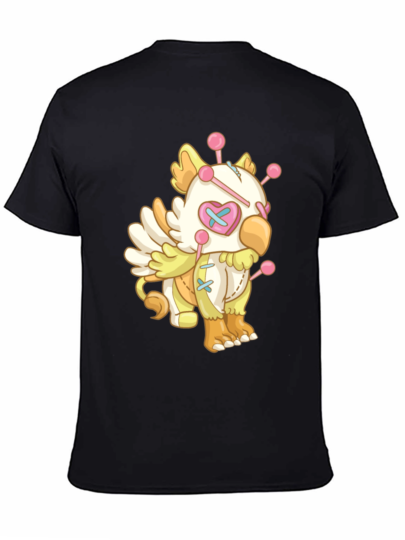 Whimsical Voodoo Doll Graphic Tee - Soft Cotton