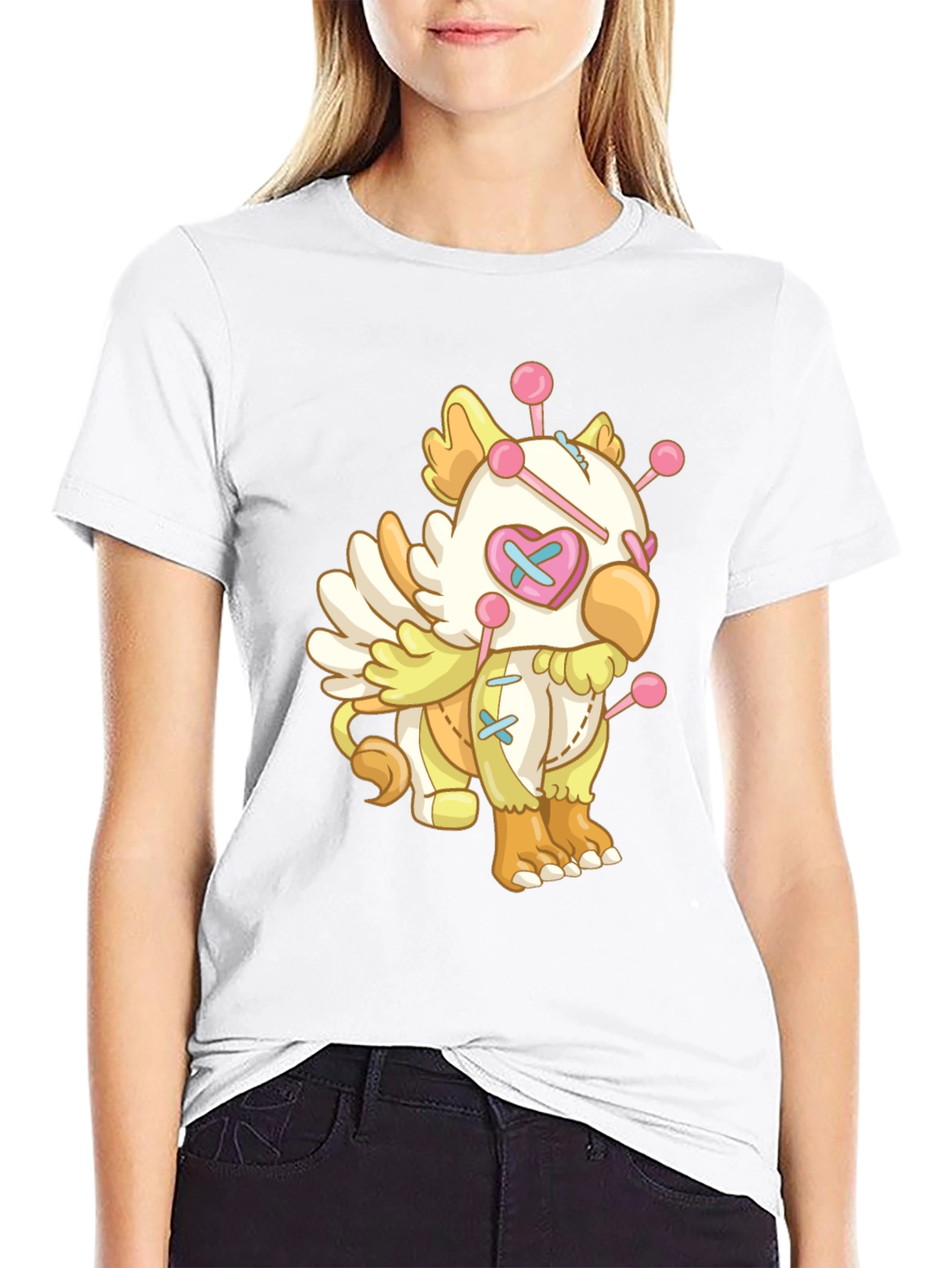 Whimsical Voodoo Doll Graphic Tee - Soft Cotton