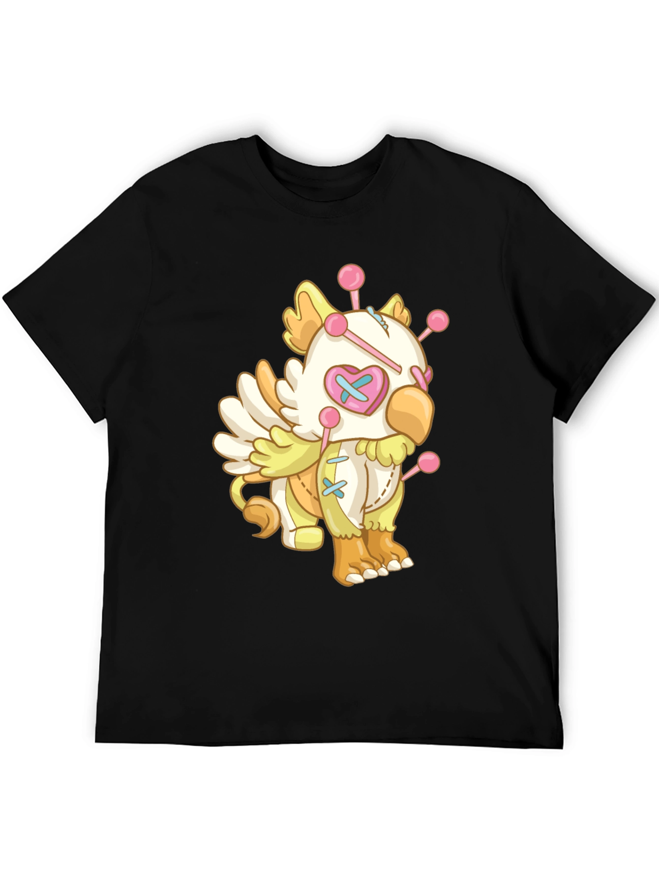 Whimsical Voodoo Doll Graphic Tee - Soft Cotton