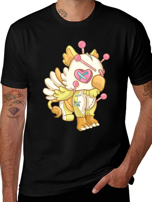 Whimsical Voodoo Doll Graphic Tee - Soft Cotton