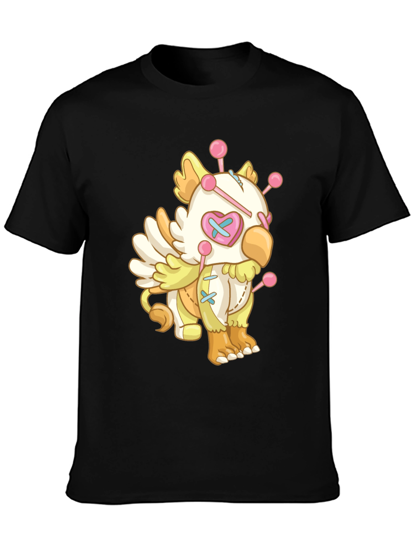 Whimsical Voodoo Doll Graphic Tee - Soft Cotton
