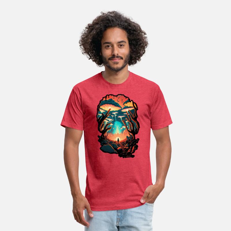 Psychedelic Forest Surreal Wanderer Mushrooms