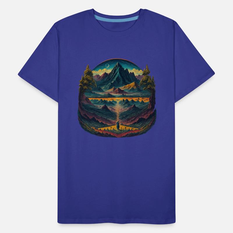 Psychedelic illustration of mountains landscape