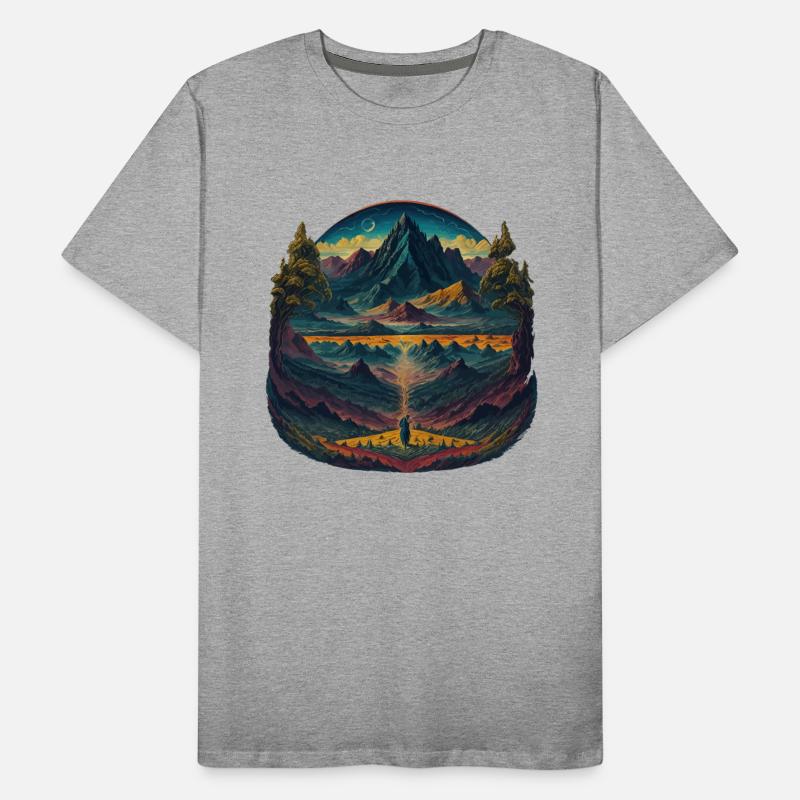 Psychedelic illustration of mountains landscape