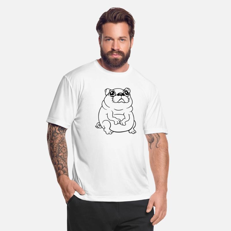 Pug Dog Sits Small Begging Fat Looks Sad Hungry