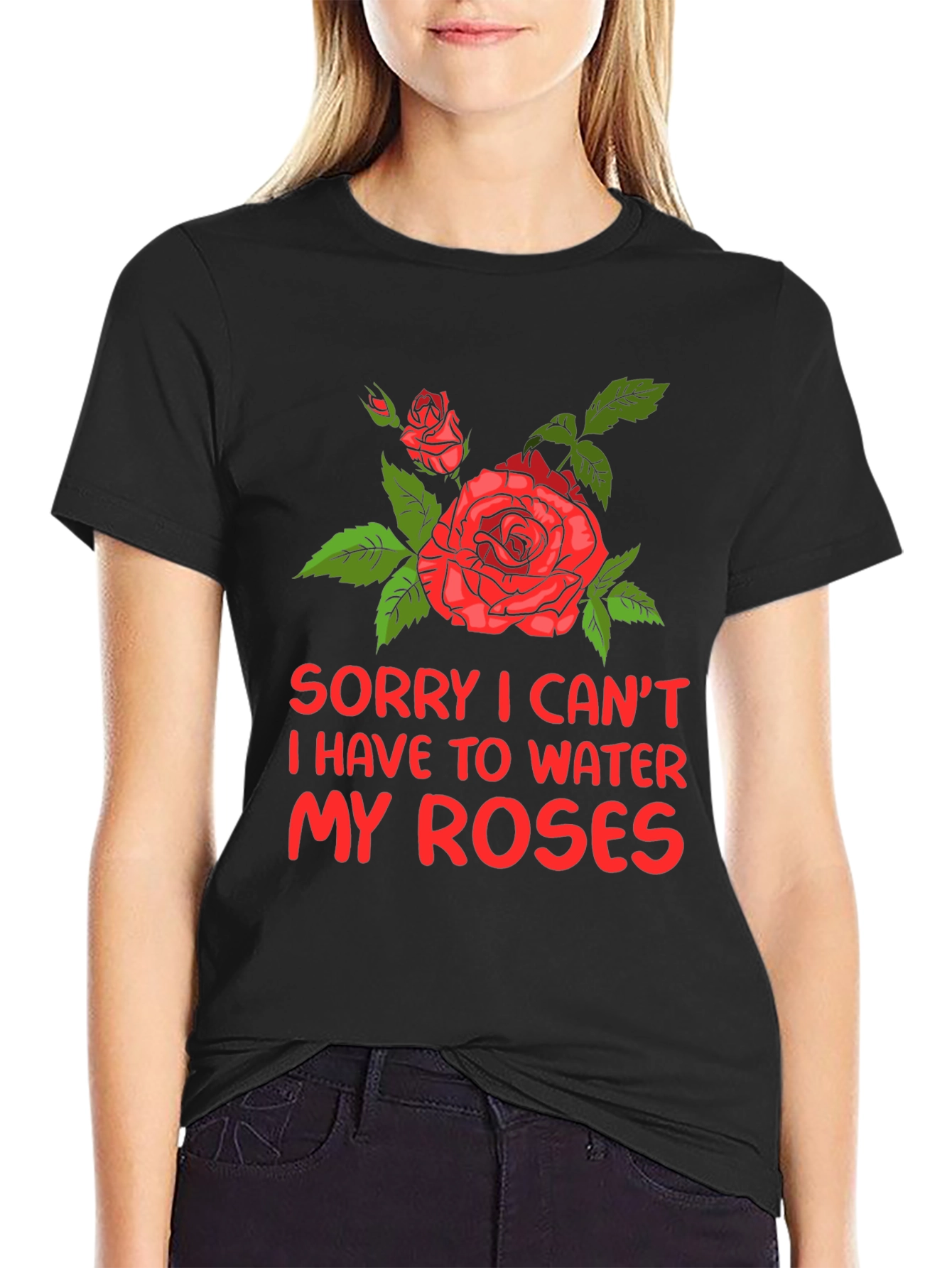 Water My Roses Graphic Tee - Floral Design