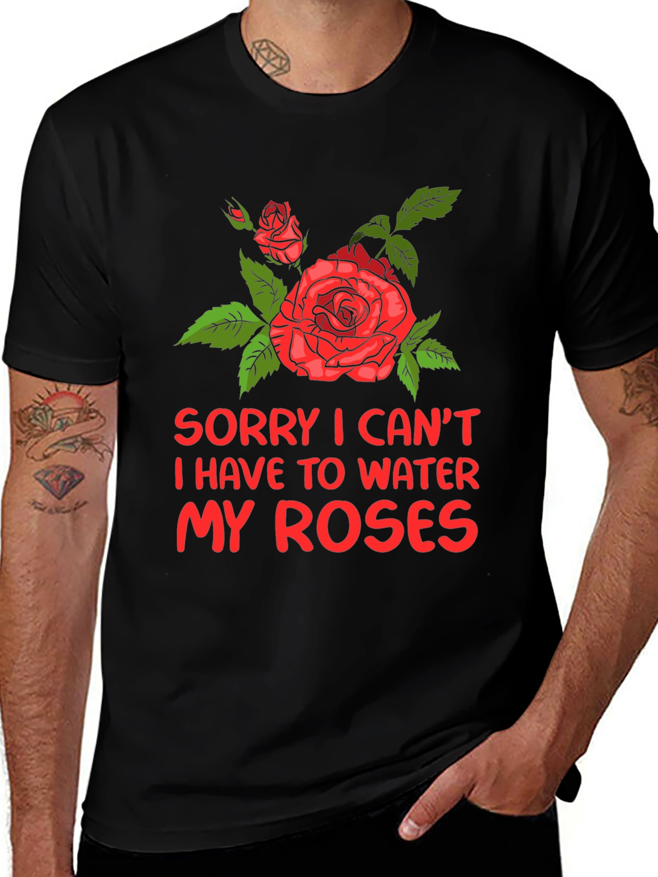 Water My Roses Graphic Tee - Floral Design