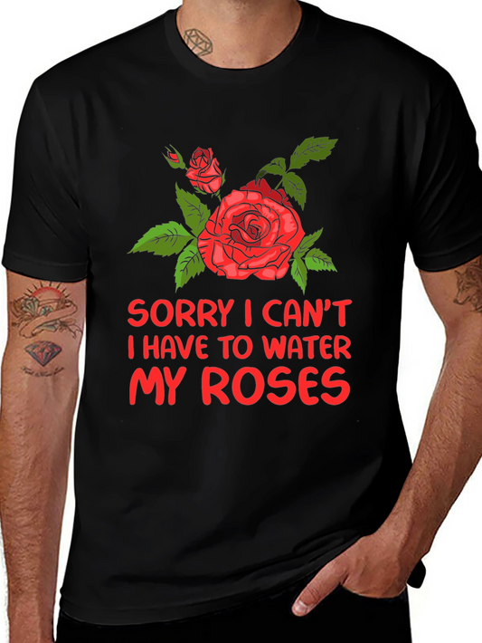 Water My Roses Graphic Tee - Floral Design