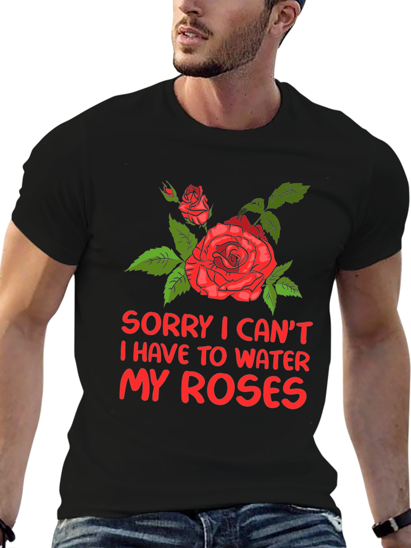 Water My Roses Graphic Tee - Floral Design