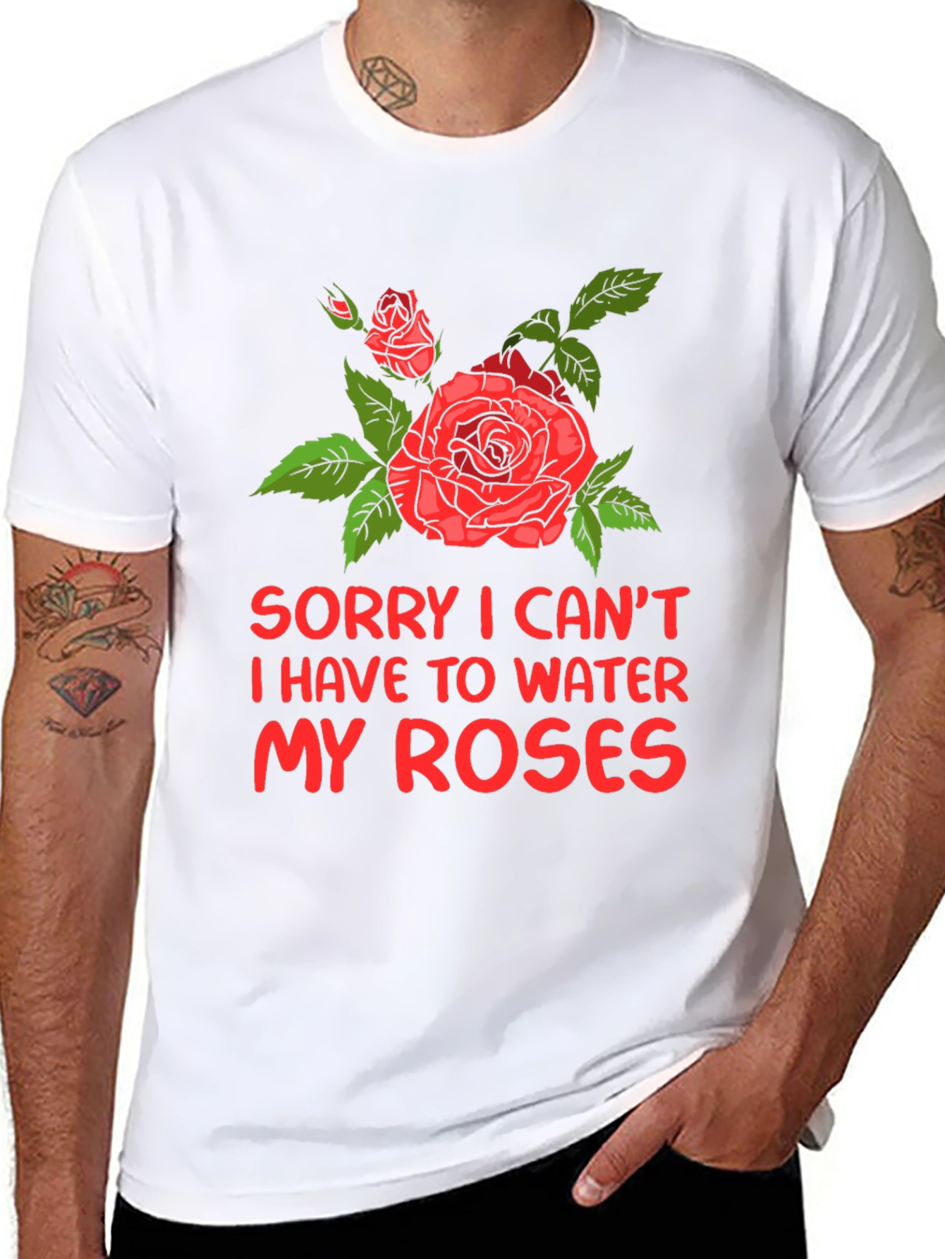 Water My Roses Graphic Tee - Floral Design