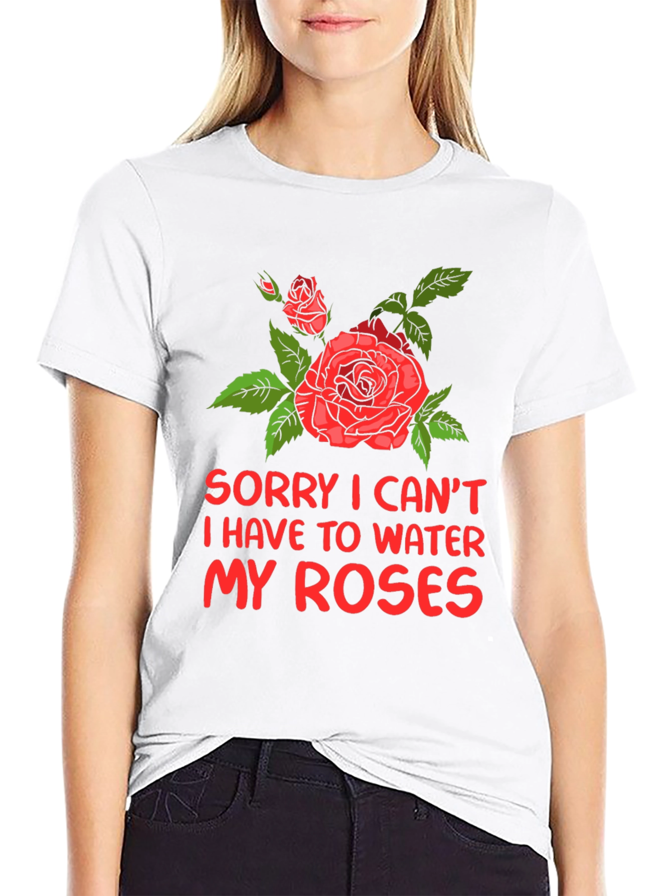 Water My Roses Graphic Tee - Floral Design