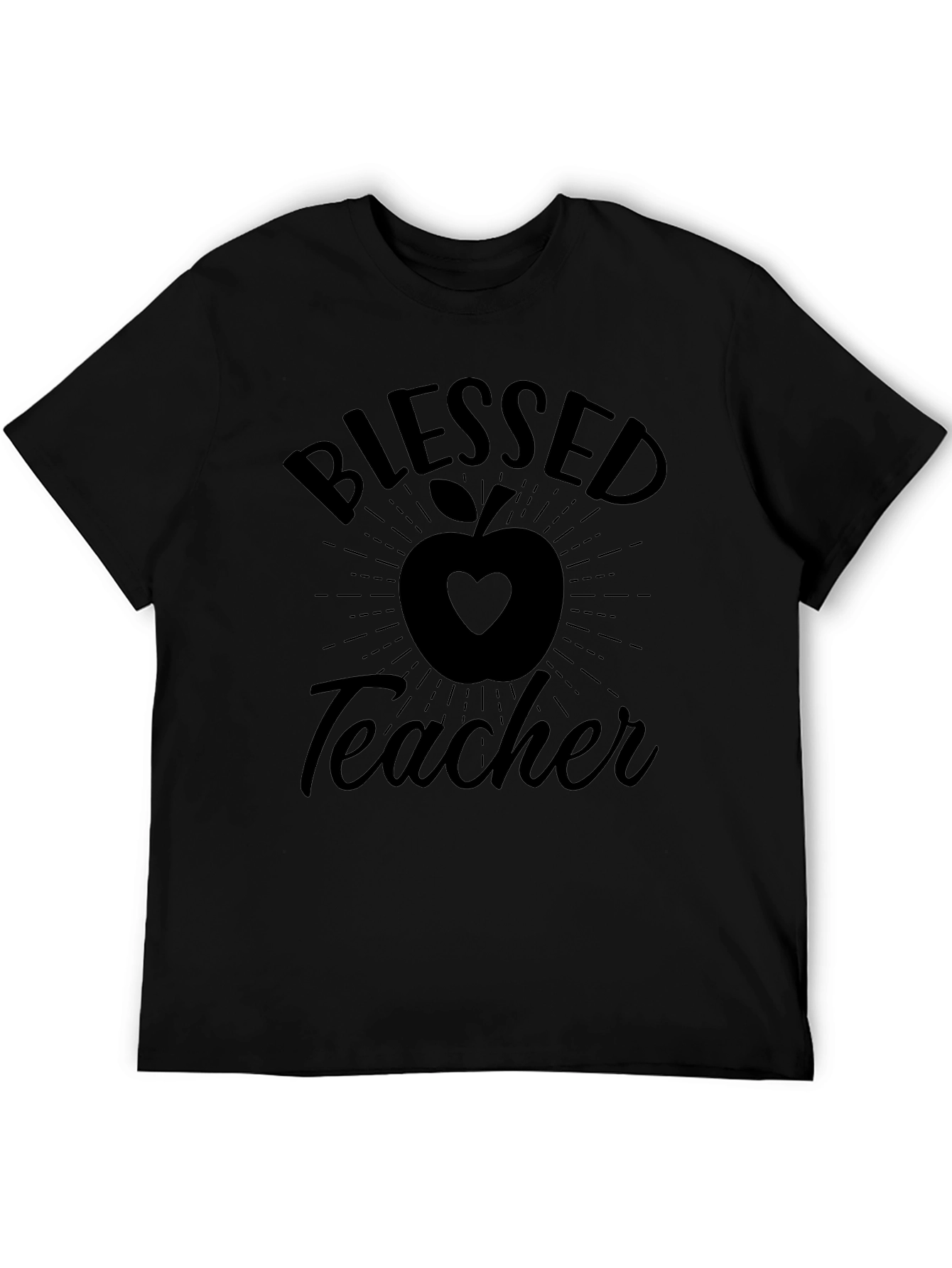 Blessed Teacher T-Shirt - Apple Heart Design