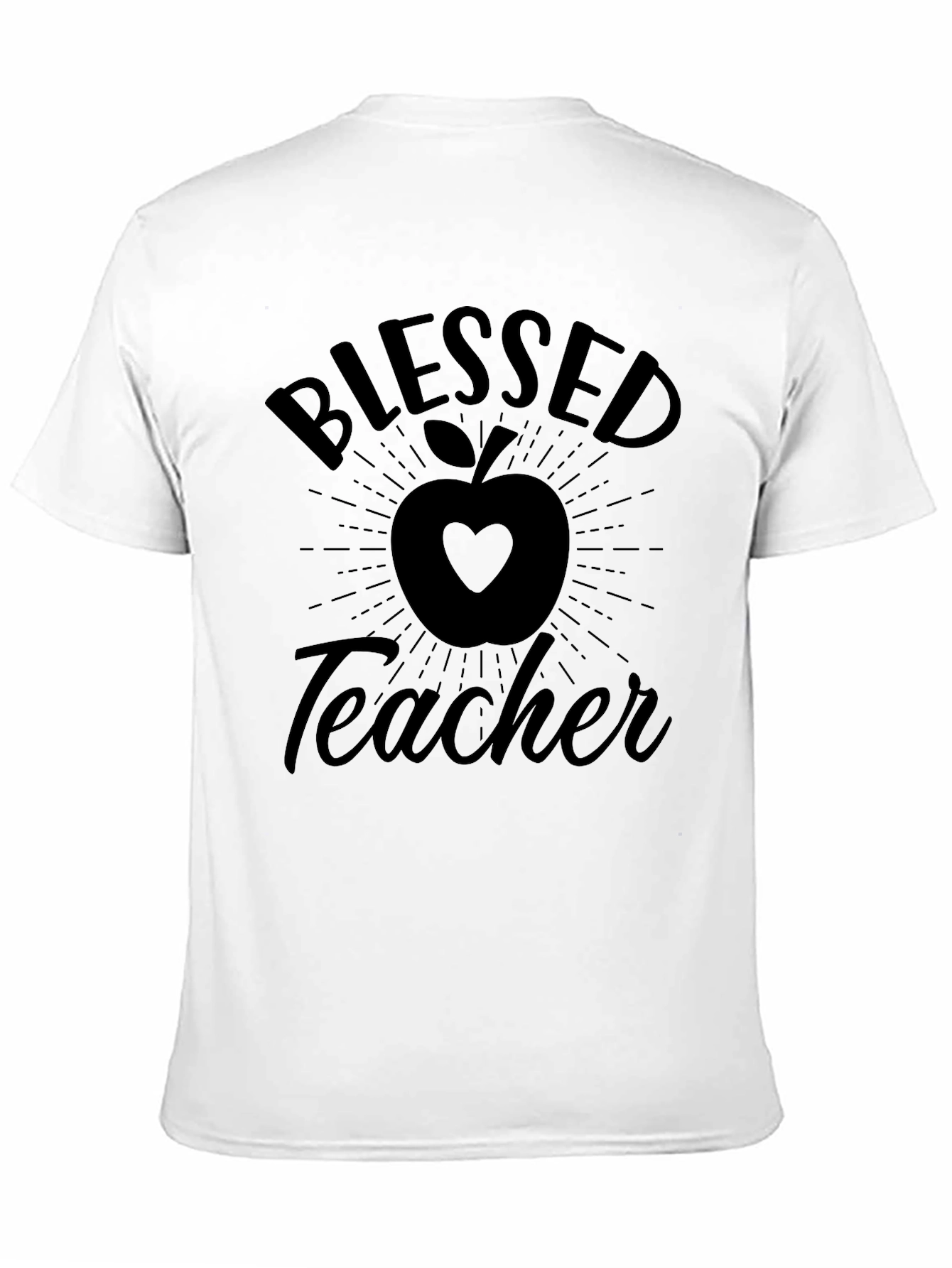 Blessed Teacher T-Shirt - Apple Heart Design