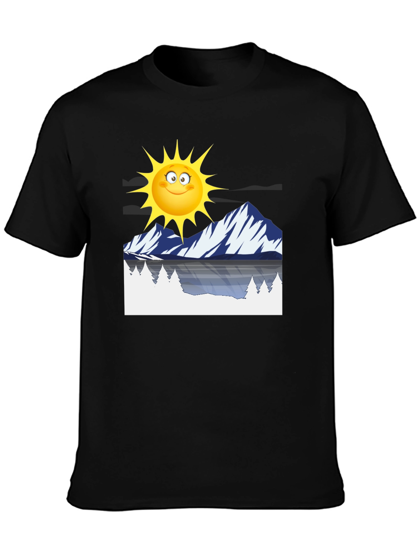 Cartoon Sun & Mountain Graphic Tee