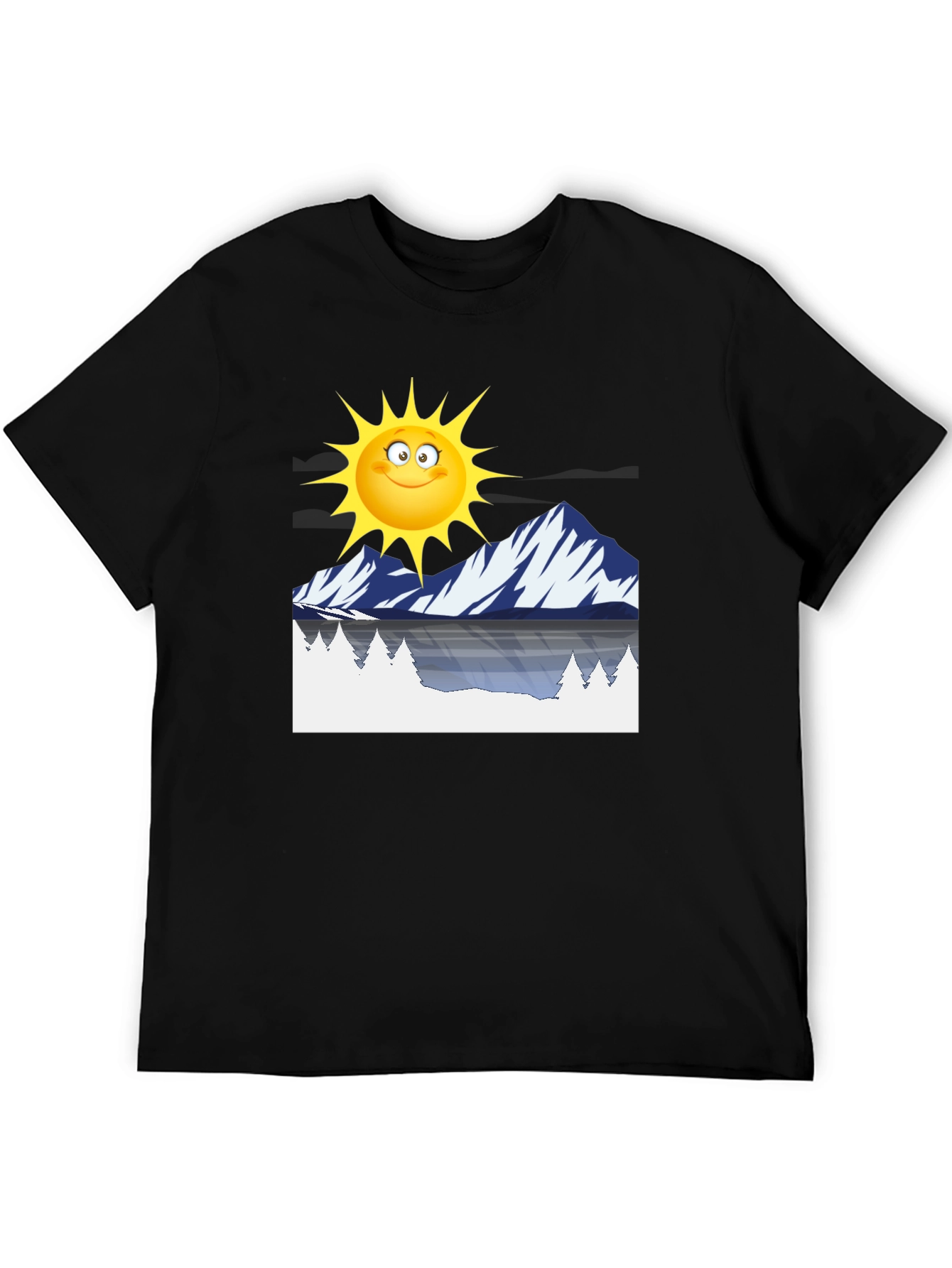 Cartoon Sun & Mountain Graphic Tee