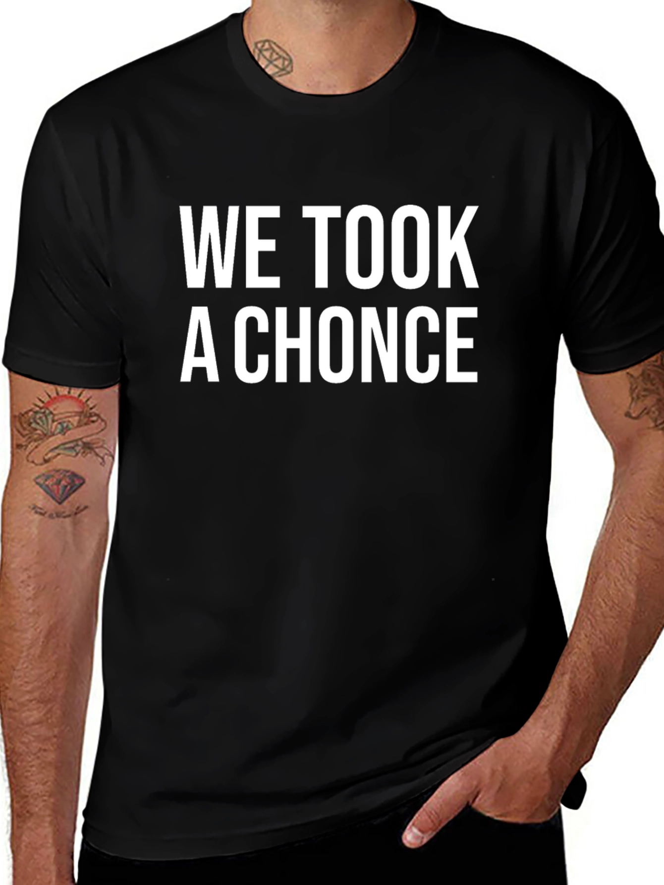 We Took A Chonce T-Shirt - Black Graphic Tee