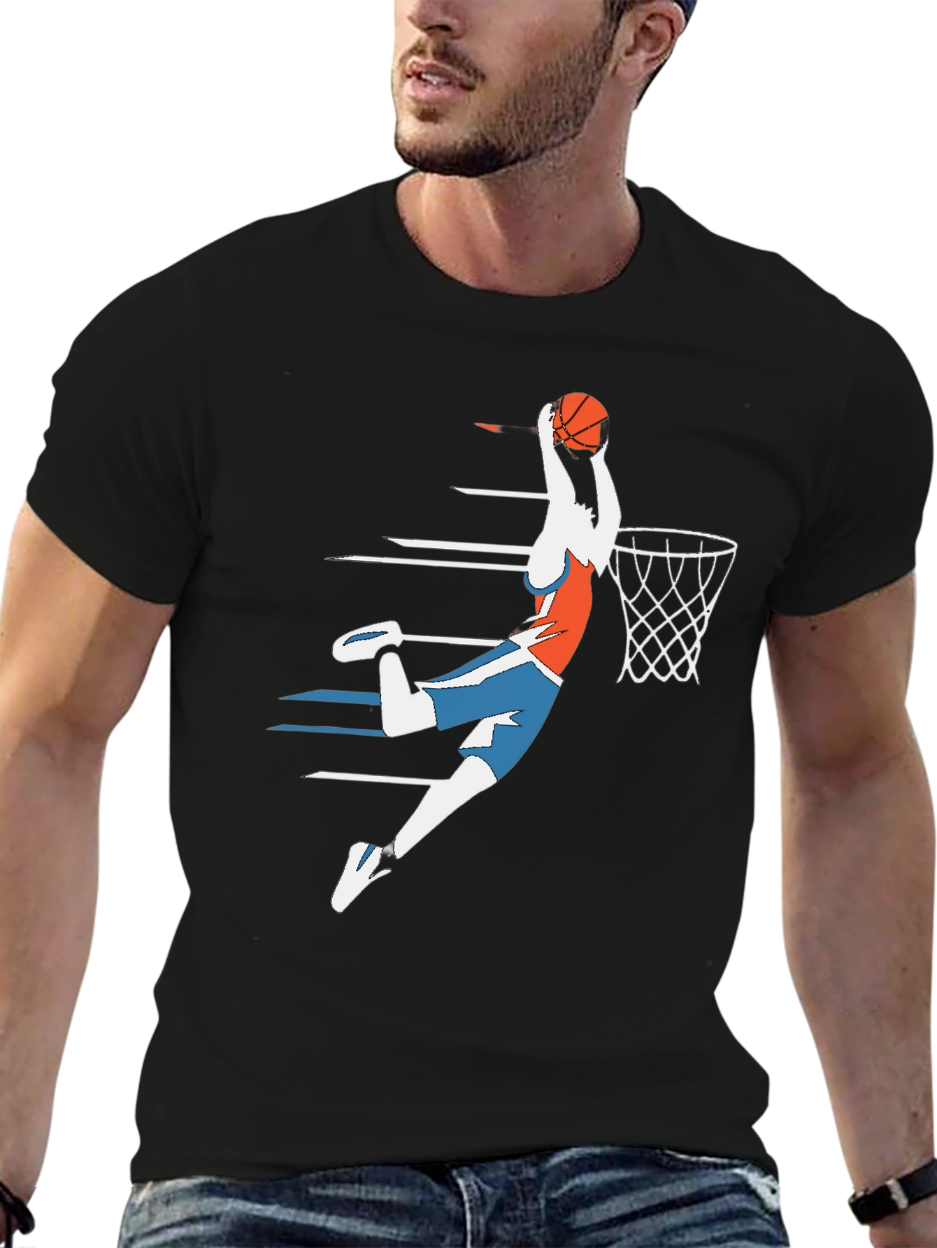 Basketball Slam Dunk Graphic Tee