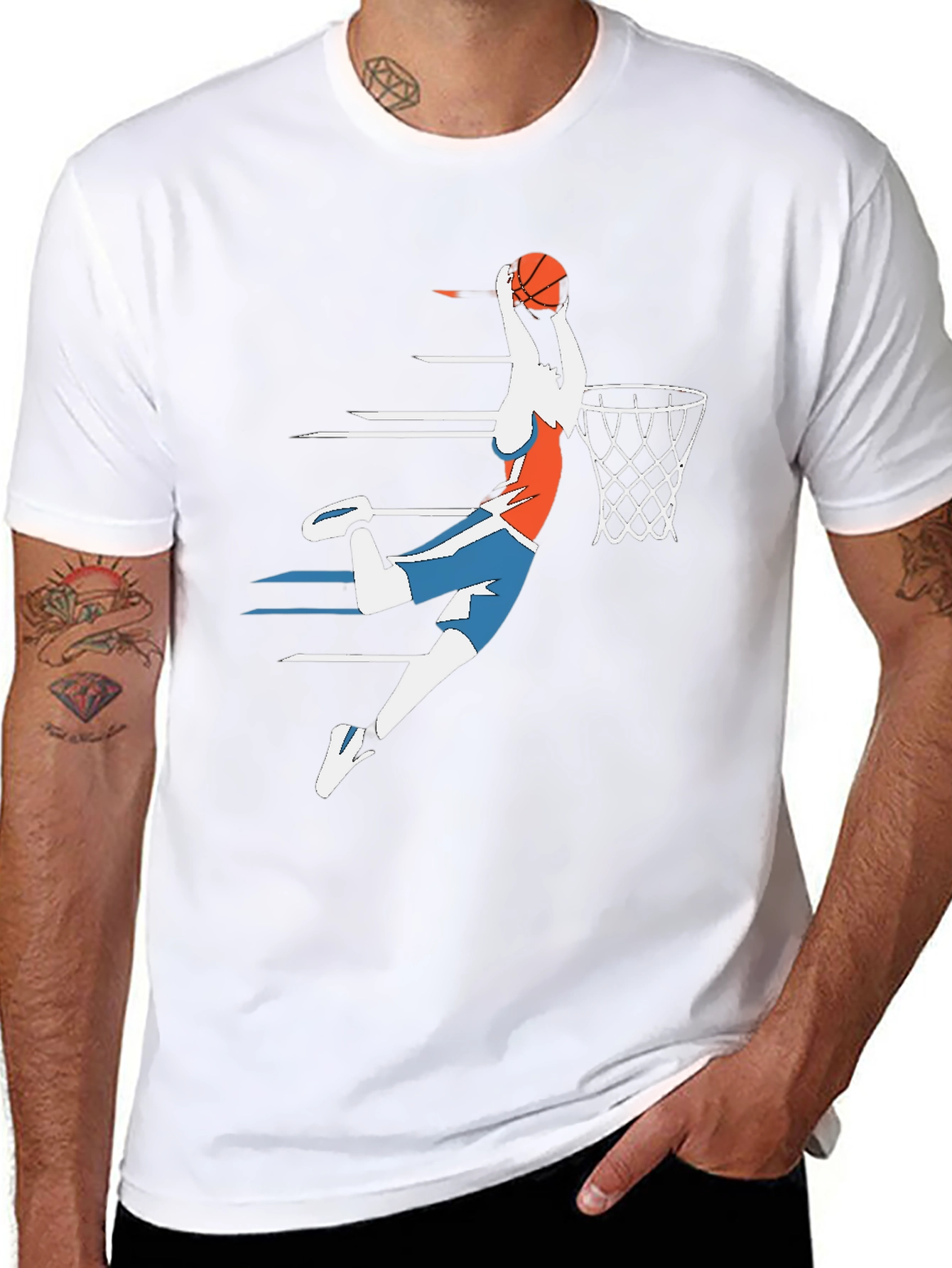 Basketball Slam Dunk Graphic Tee