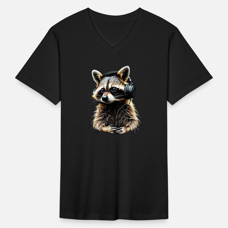 Raccoon DJ headphones T-shirt super mu - UniqueTee
